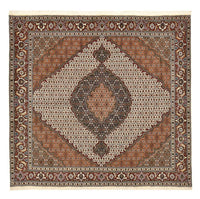Tappeto Persero - Tabriz - Reale quadrato  - 199 x 198 cm - marrone chiaro