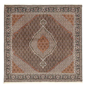 Perserteppich - Täbriz - Royal quadratisch  - 203 x 203 cm - braun