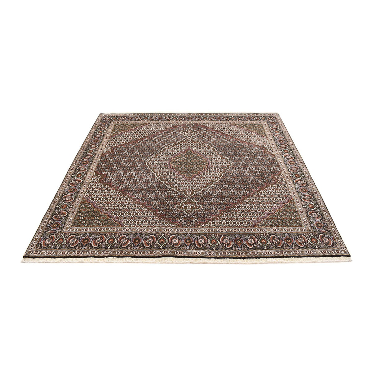 Perserteppich - Täbriz - Royal quadratisch  - 200 x 197 cm - braun