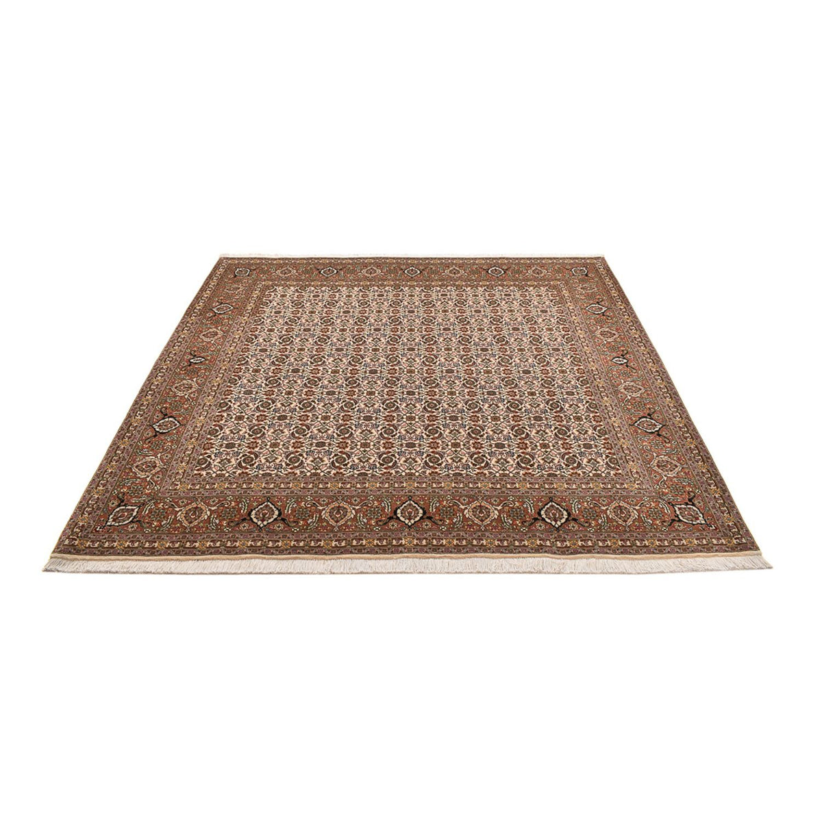 Perserteppich - Täbriz - Royal quadratisch  - 201 x 197 cm - dunkelbeige