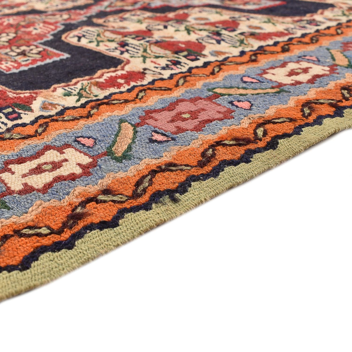 Läufer Kelim - Oriental - 415 x 85 cm - dunkelblau
