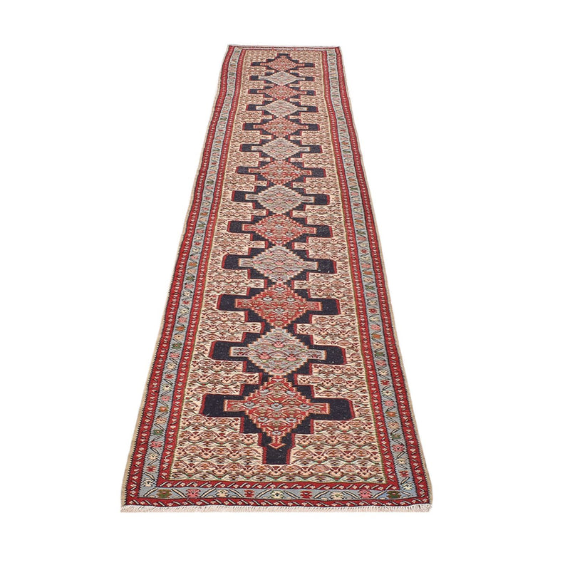 Läufer Kelim - Oriental - 395 x 87 cm - dunkelblau