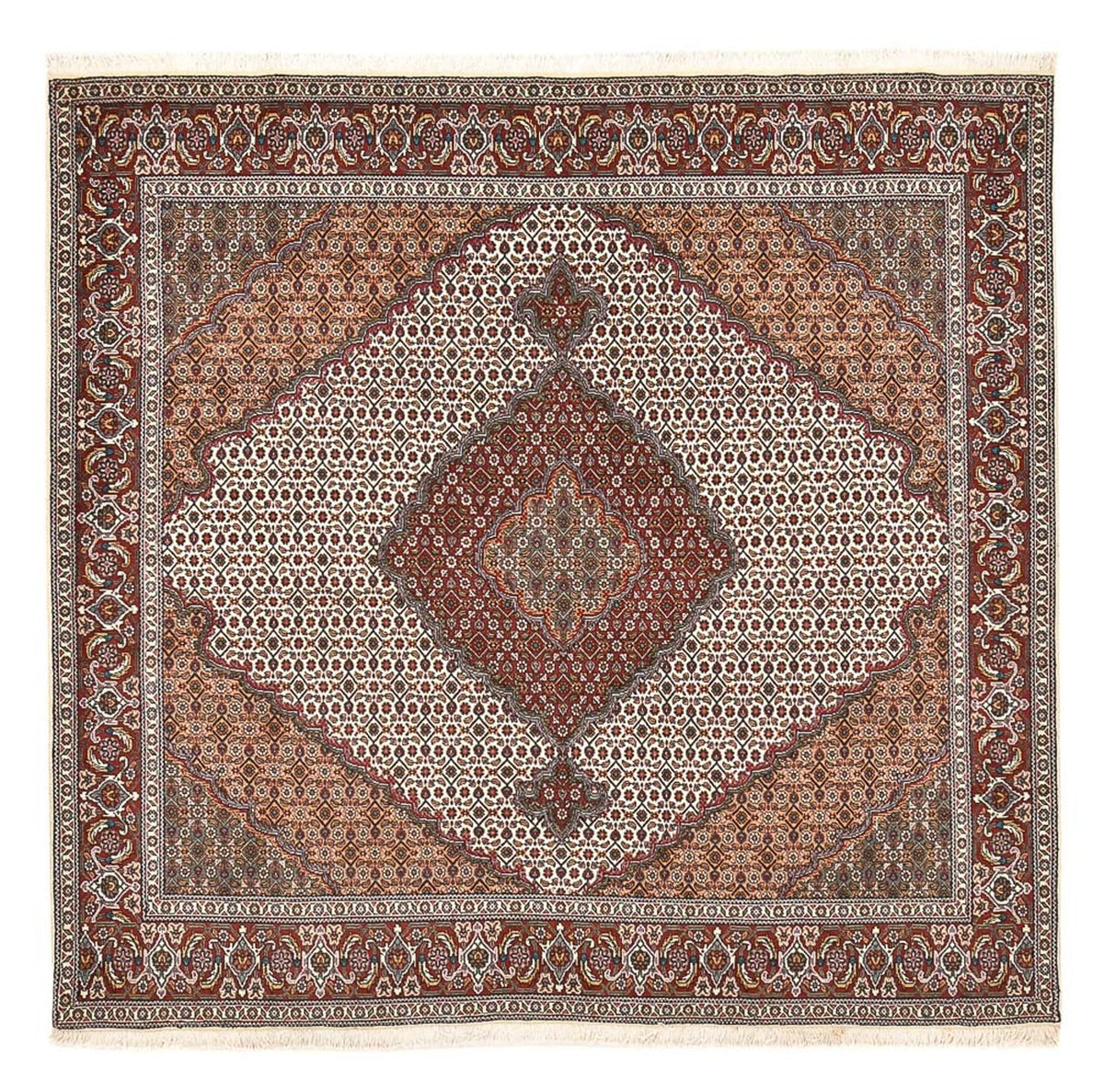 Perserteppich - Täbriz - Royal quadratisch  - 204 x 202 cm - hellbraun