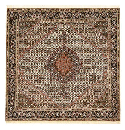 Täbriz - 40 Raj Teppich 198x203cm - Perserteppich - hellbraun