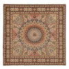 Tapis de Tabriz - 50 rangs Tapis 252x263cm - Tapis persan - beige foncé - Carré / Beige foncé / 252 x 263 cm Carré