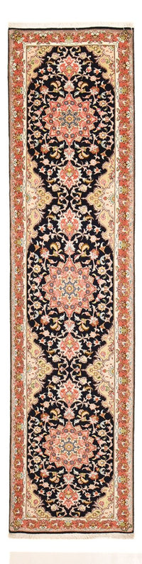 Tappeto corsia Tappeto Persero - Tabriz - Premio - 308 x 74 cm - blu scuro