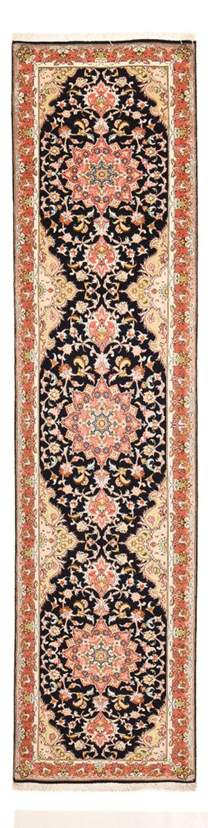 Läufer Perser - Täbriz - Premium - 308 x 74 cm - dunkelblau