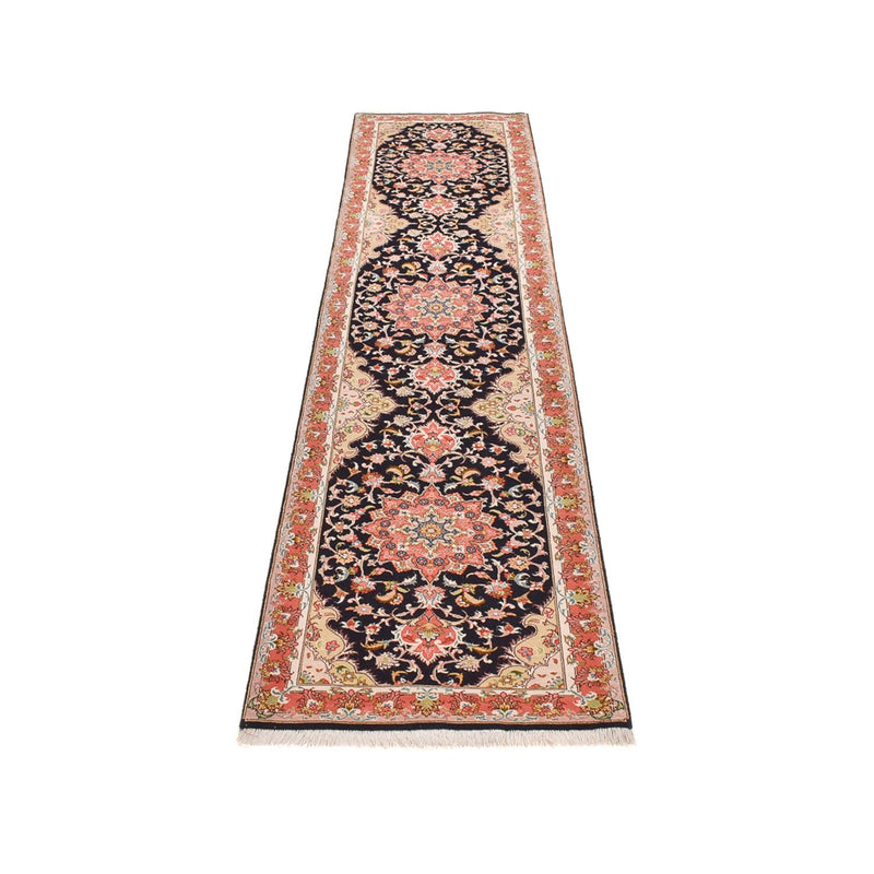Läufer Perser - Täbriz - Premium - 308 x 74 cm - dunkelblau