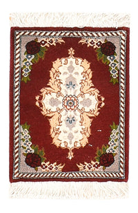 Tappeto Persero - Tabriz - Premio - 40 x 30 cm - rosso scuro