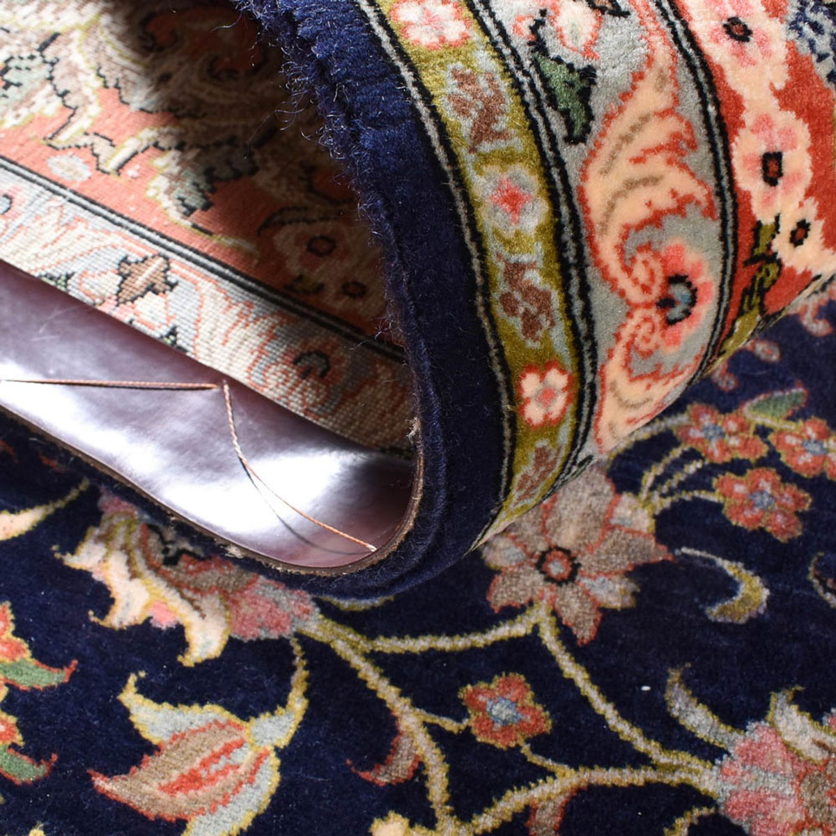 Perserteppich - Ghom - Royal - 194 x 137 cm - dunkelblau