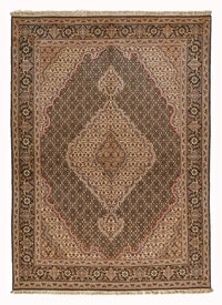 Tapis persan - Tabriz - Royal - 210 x 151 cm - marron foncé