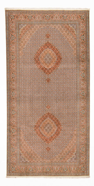 Läufer Perser - Täbriz - Royal - 407 x 201 cm - hellbraun