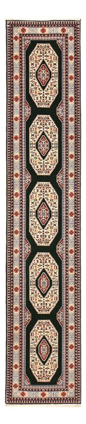 Läufer Perser - Täbriz - Premium - 372 x 74 cm - dunkelblau