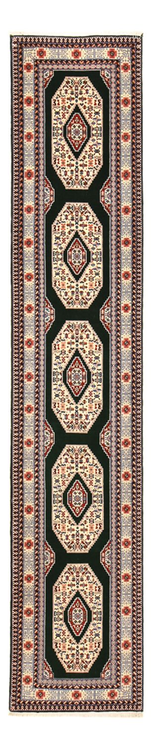 Läufer Perser - Täbriz - Premium - 372 x 74 cm - dunkelblau