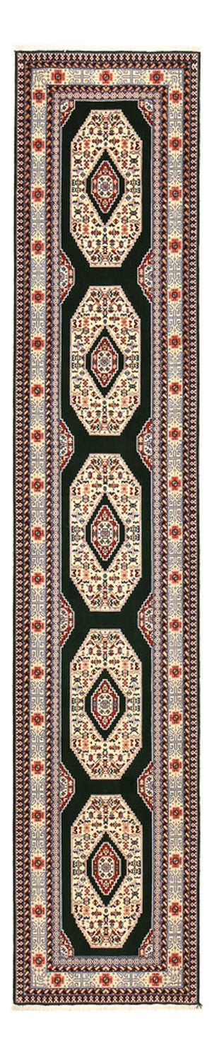 Läufer Perser - Täbriz - Premium - 370 x 75 cm - dunkelblau