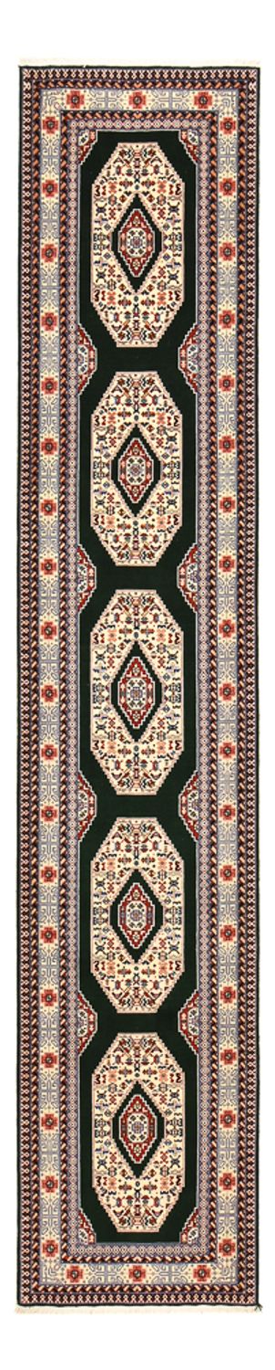 Läufer Perser - Täbriz - Premium - 370 x 75 cm - dunkelblau