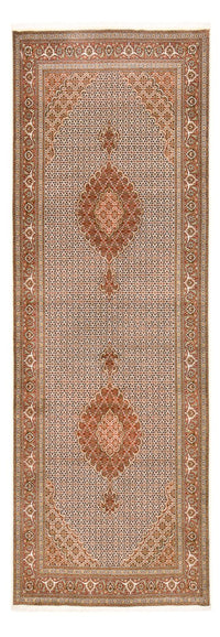 Tapis de couloir Tapis persan - Tabriz - Royal - 404 x 150 cm - marron clair