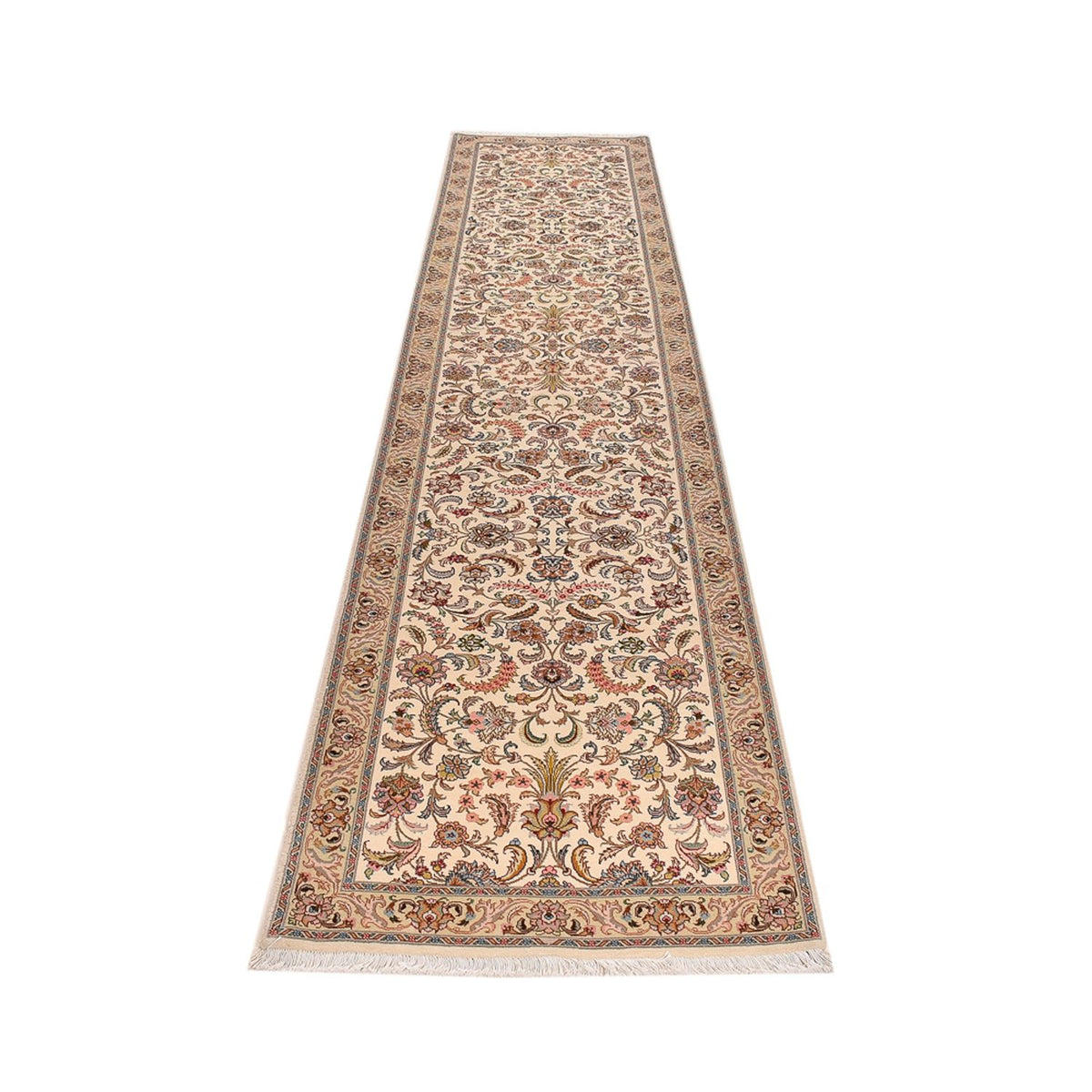 Läufer Perser - Täbriz - Royal - 405 x 84 cm - beige