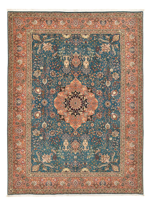 Perserteppich - Täbriz - Royal - 352 x 253 cm - seeblau