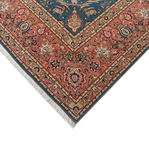 Perserteppich - Täbriz - Royal - 352 x 253 cm - seeblau