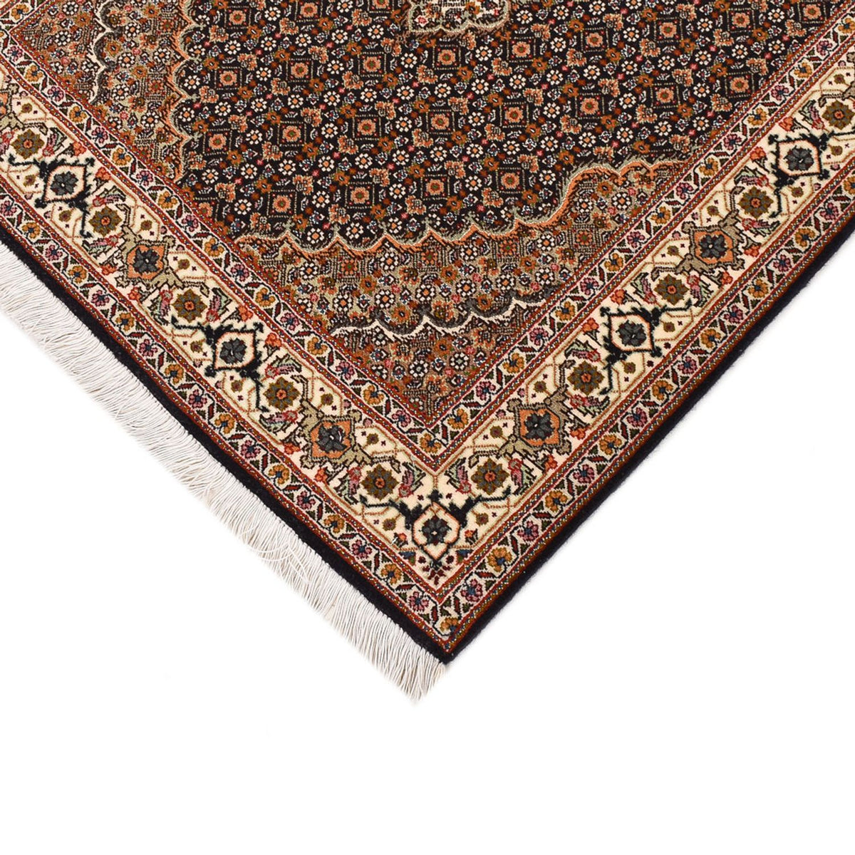 Läufer Perser - Täbriz - Royal - 392 x 67 cm - dunkelbeige