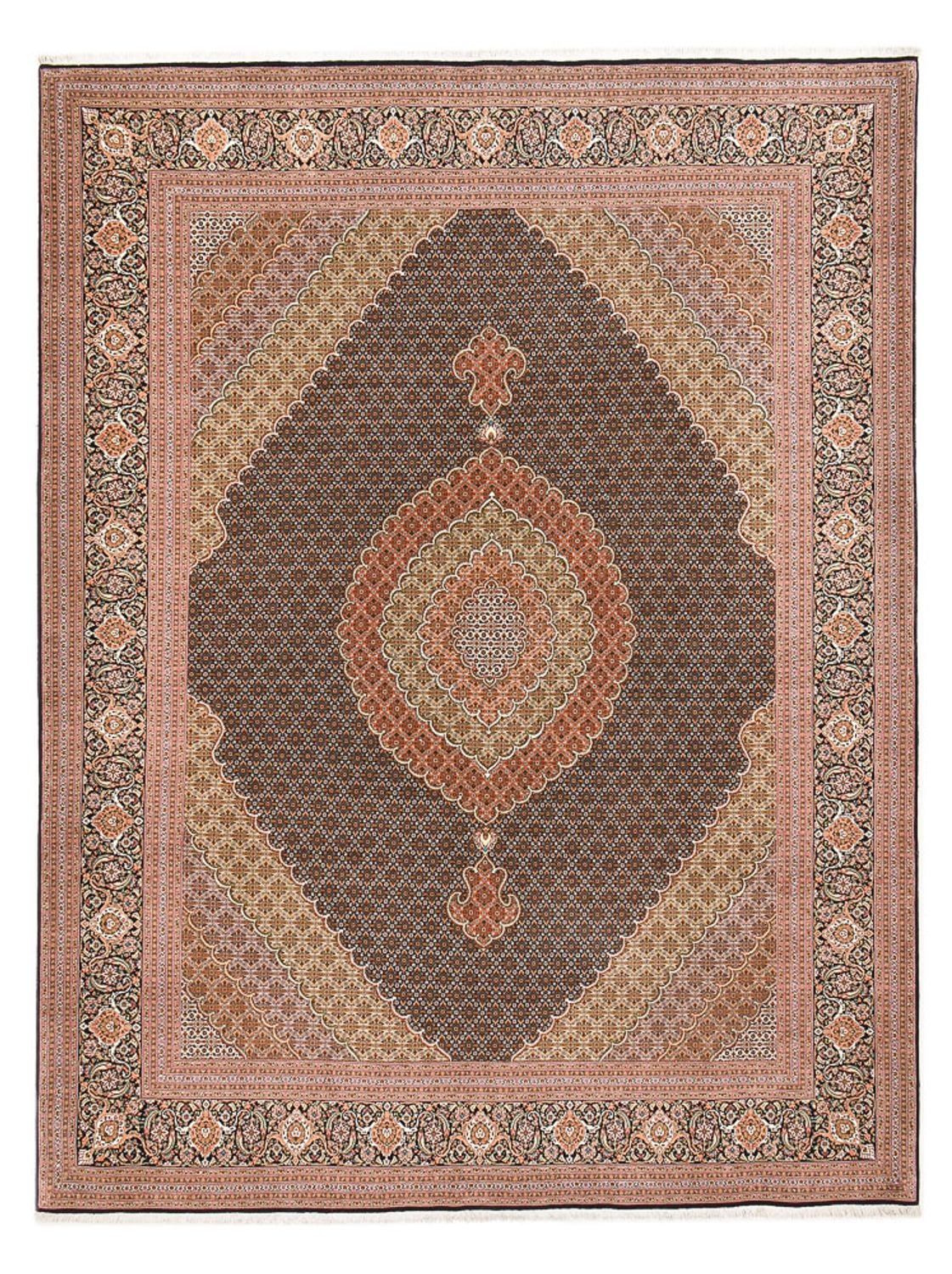 Perserteppich - Täbriz - Royal - 394 x 302 cm - dunkelbeige