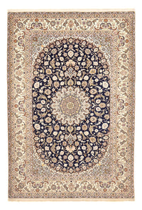 Tapis persan - Isfahan - Premium - 304 x 203 cm - bleu foncé