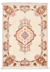Tapis de Tabriz - 50 rangs Tapis 60x90cm - Tapis persan - crème - Rectangle / Crème / 60 x 90 cm Rectangle
