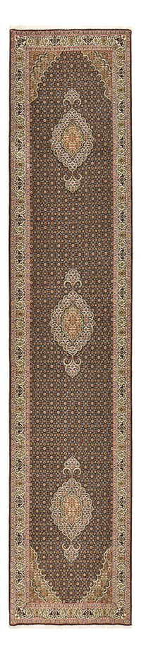 Tapis de couloir Tapis persan - Tabriz - Royal - 396 x 82 cm - beige foncé