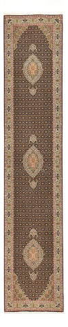 Tapis de Tabriz - 50 rangs Tapis 82x393cm - Tapis persan - beige foncé - Tapis de couloir / Beige foncé / 82 x 393 cm Tapis de couloir