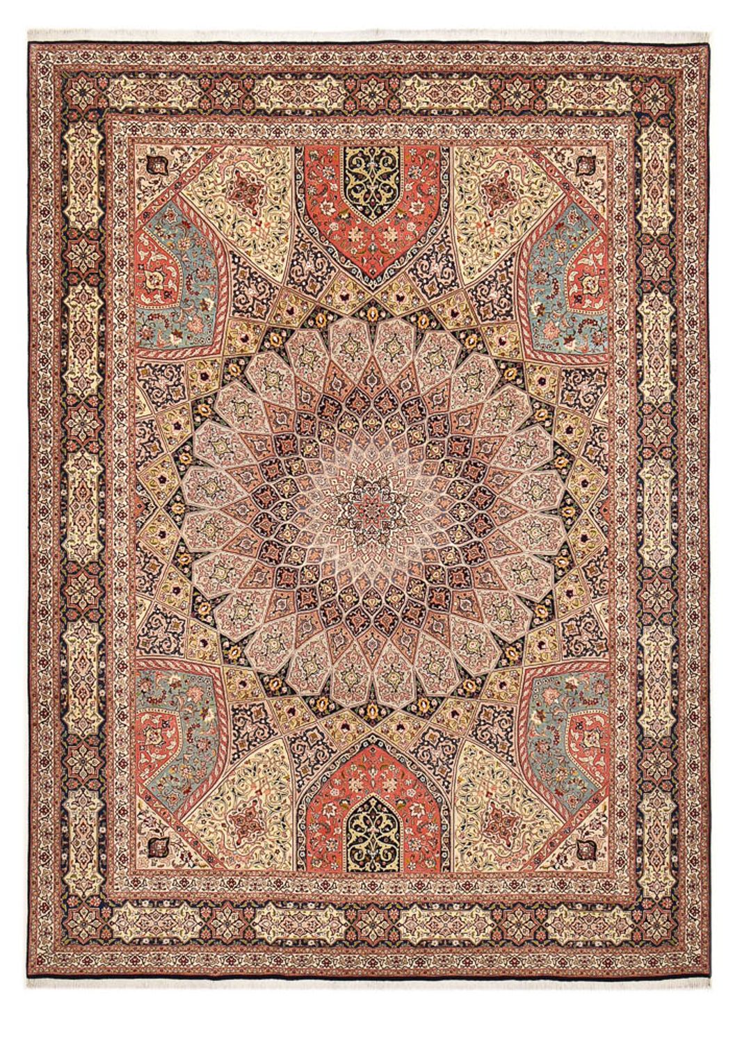 Perserteppich - Täbriz - Royal - 396 x 298 cm - dunkelbeige
