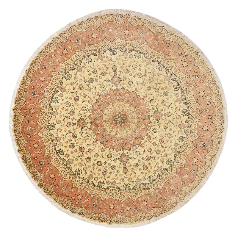Perserteppich - Täbriz - Premium rund  - 310 x 310 cm - beige