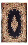 Rafsanjan Tapis 109x162cm - Tapis persan - bleu foncé - Rectangle / Bleu foncé / 109 x 162 cm Rectangle
