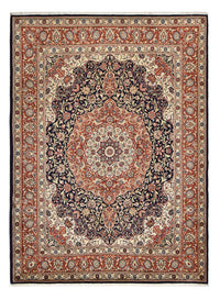 Tapis persan - Ghom - 301 x 221 cm - bleu foncé