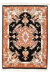 Tapis persan - Tabriz - Royal - 88 x 60 cm - bleu foncé