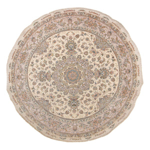 Perserteppich - Täbriz - Royal rund  - 303 x 303 cm - beige