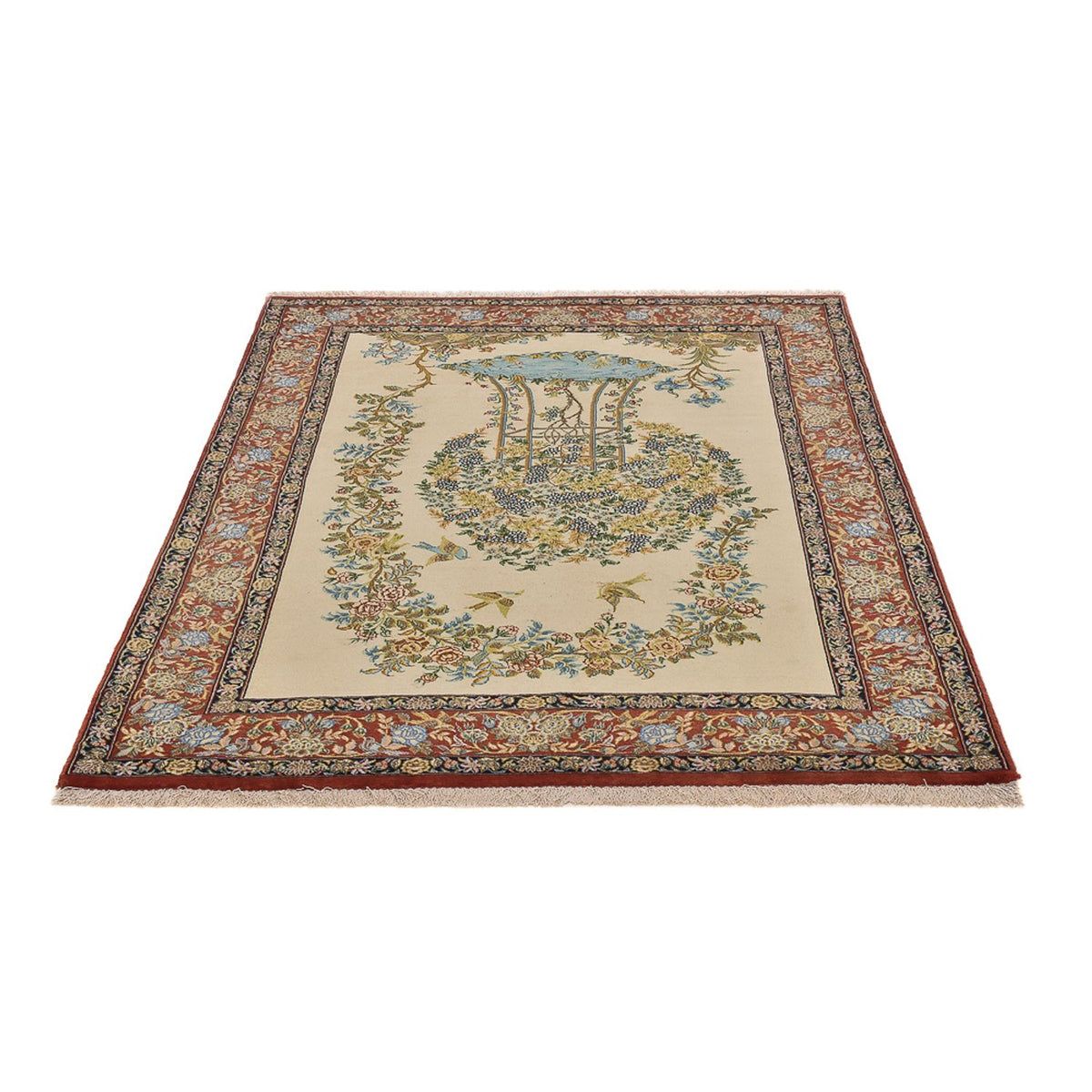 Perserteppich - Ghom - Royal - 201 x 129 cm - hellbeige
