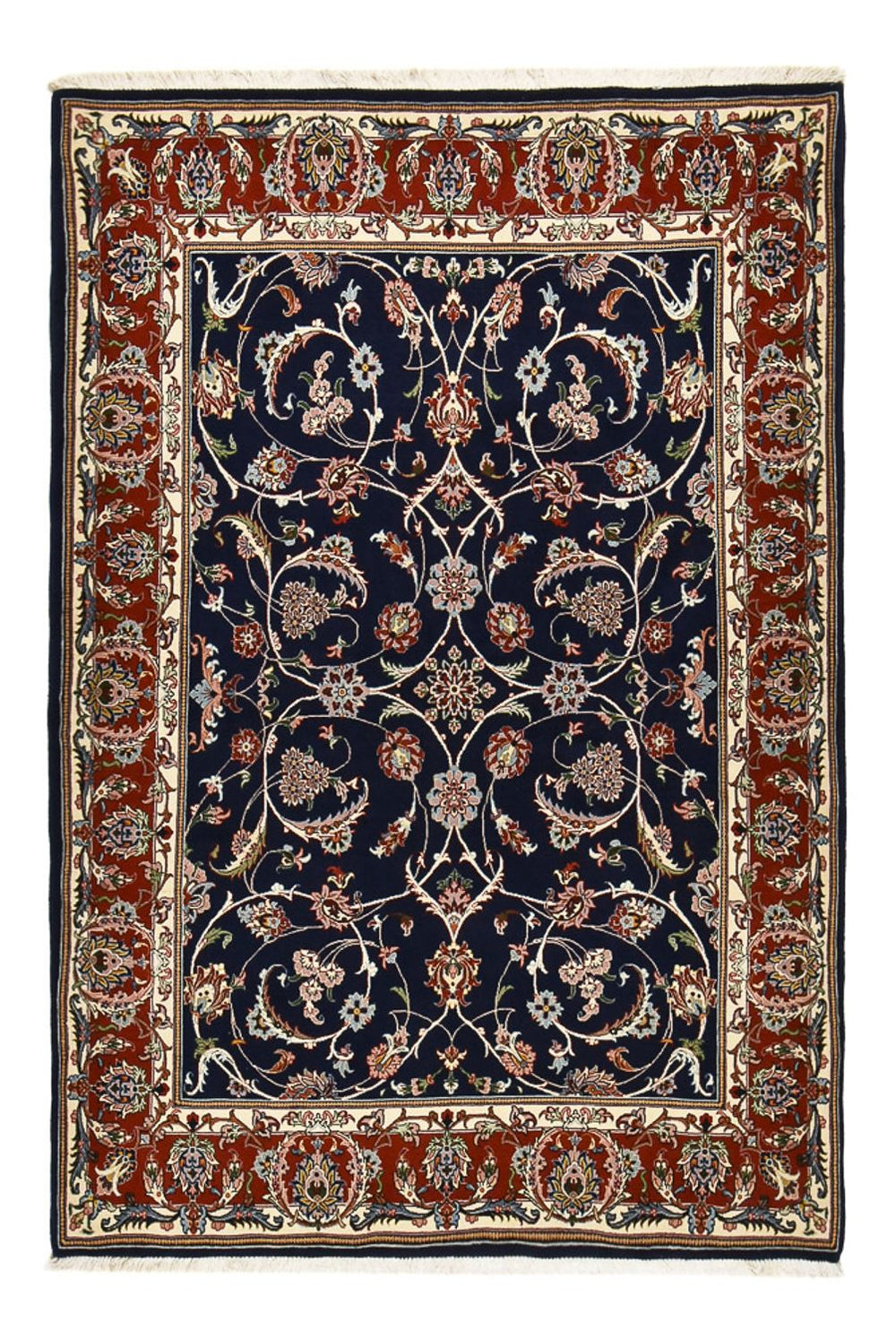 Perserteppich - Ghom - 212 x 146 cm - dunkelblau