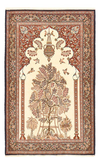 Tapis persan - Ghom - Royal - 204 x 132 cm - beige