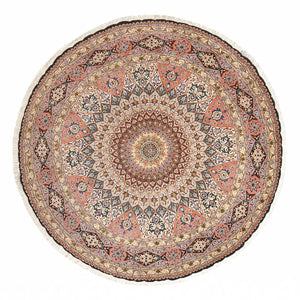 Perserteppich - Täbriz - Royal rund  - 250 x 250 cm - mehrfarbig