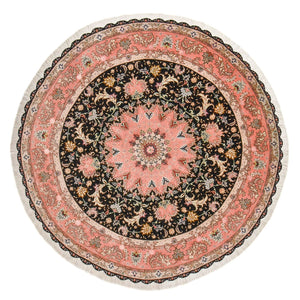 Perserteppich - Täbriz - Premium rund  - 250 x 250 cm - dunkelblau