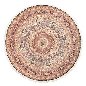 Perserteppich - Täbriz - Royal rund  - 250 x 250 cm - hellrot