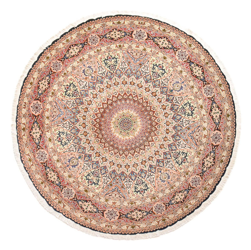 Perserteppich - Täbriz - Royal rund  - 250 x 250 cm - hellrot