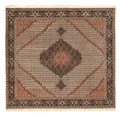 Perserteppich - Täbriz - Royal quadratisch  - 203 x 195 cm - dunkelbeige
