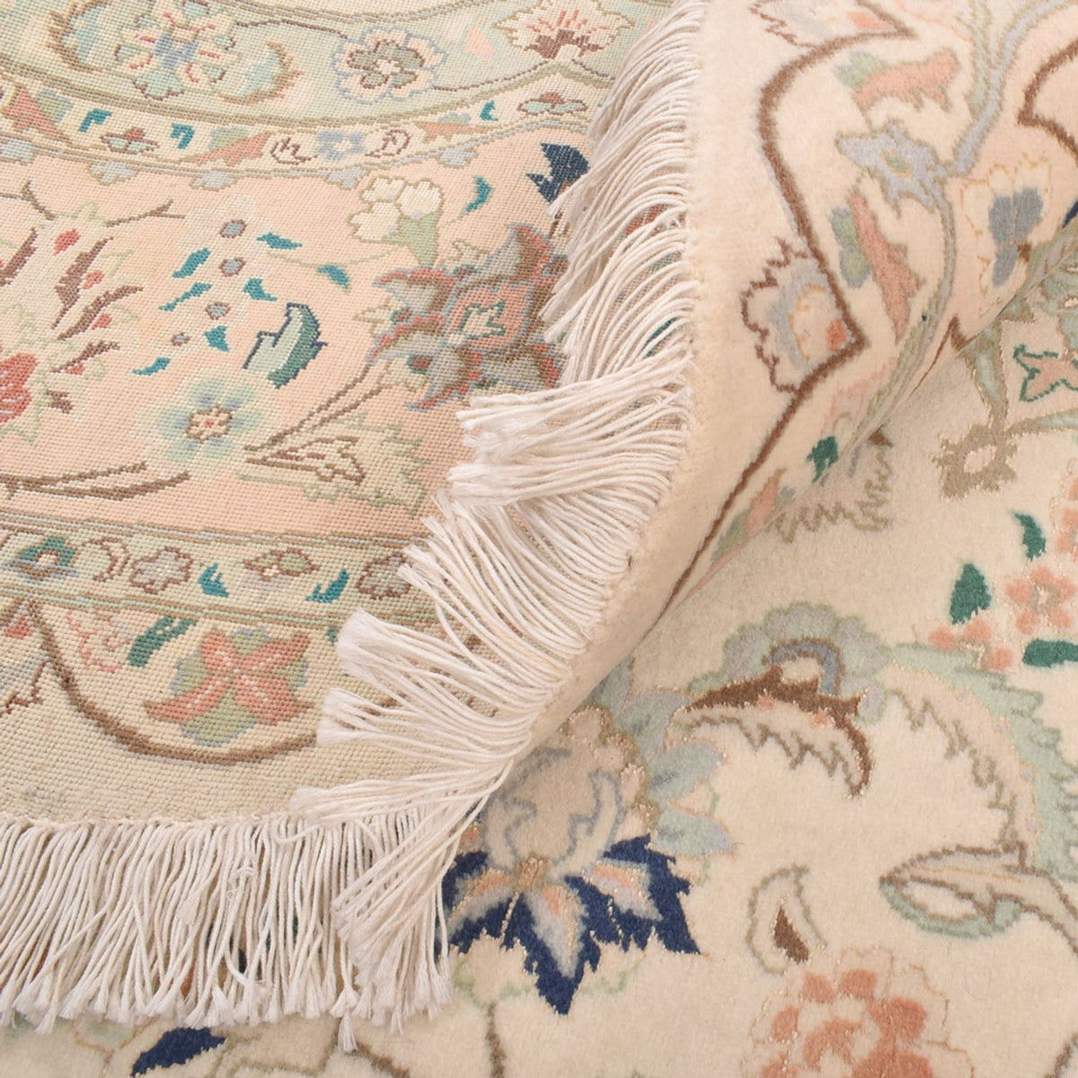 Perserteppich - Täbriz - Royal rund  - 200 x 200 cm - sand