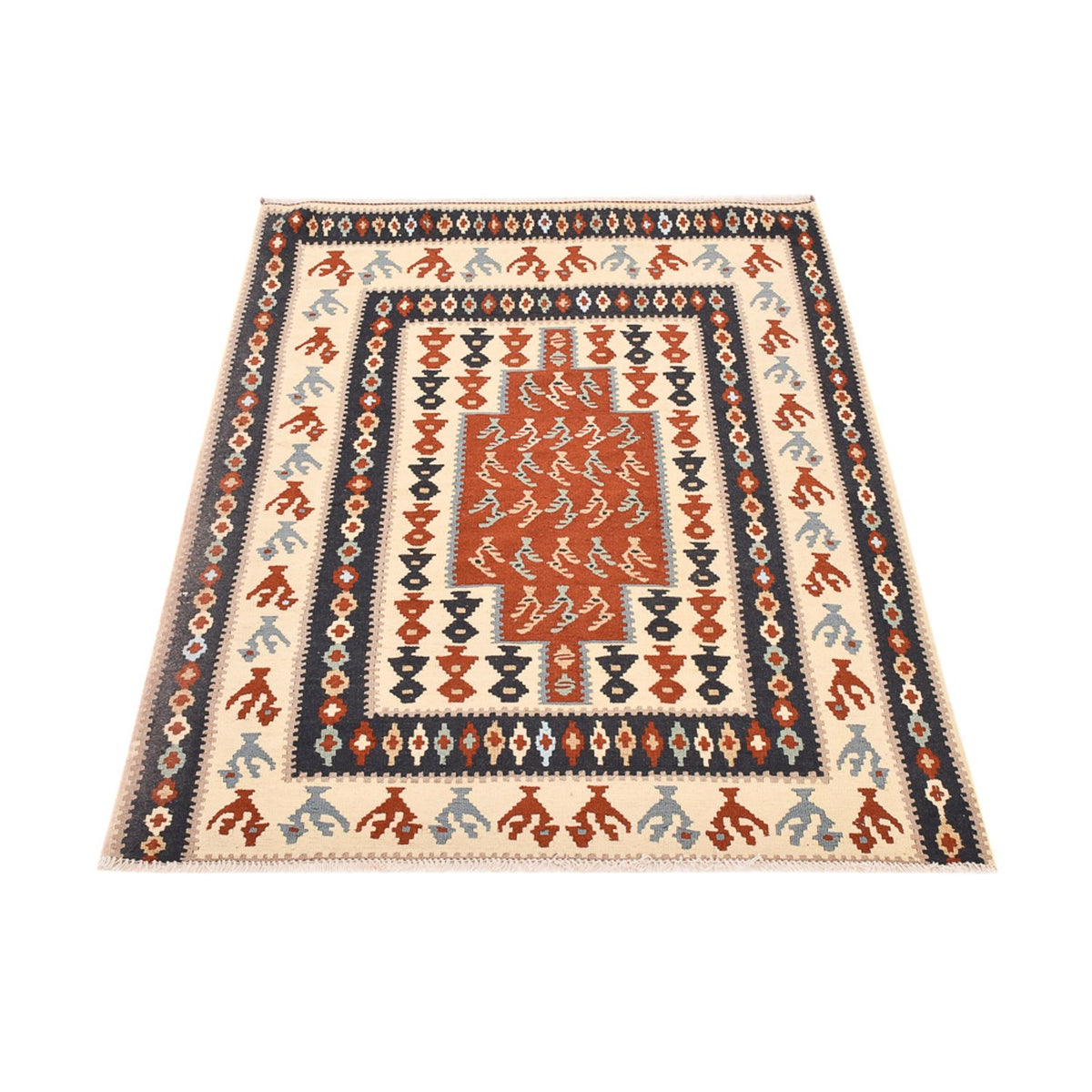 Kelim Teppich - Oriental - 145 x 111 cm - mehrfarbig