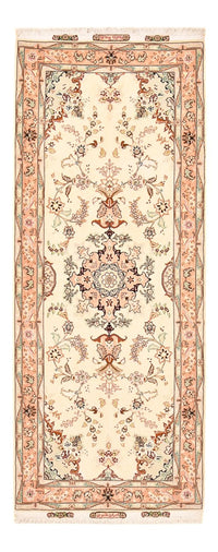 Tapis de couloir Tapis persan - Tabriz - Royal - 210 x 81 cm - beige