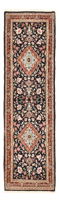 Tapis de couloir Tapis persan - Ghom - Royal - 202 x 60 cm - bleu foncé