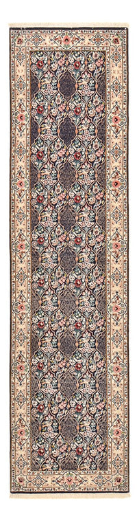 Tapis de couloir Tapis persan - Ghom - Royal - 300 x 80 cm - bleu foncé