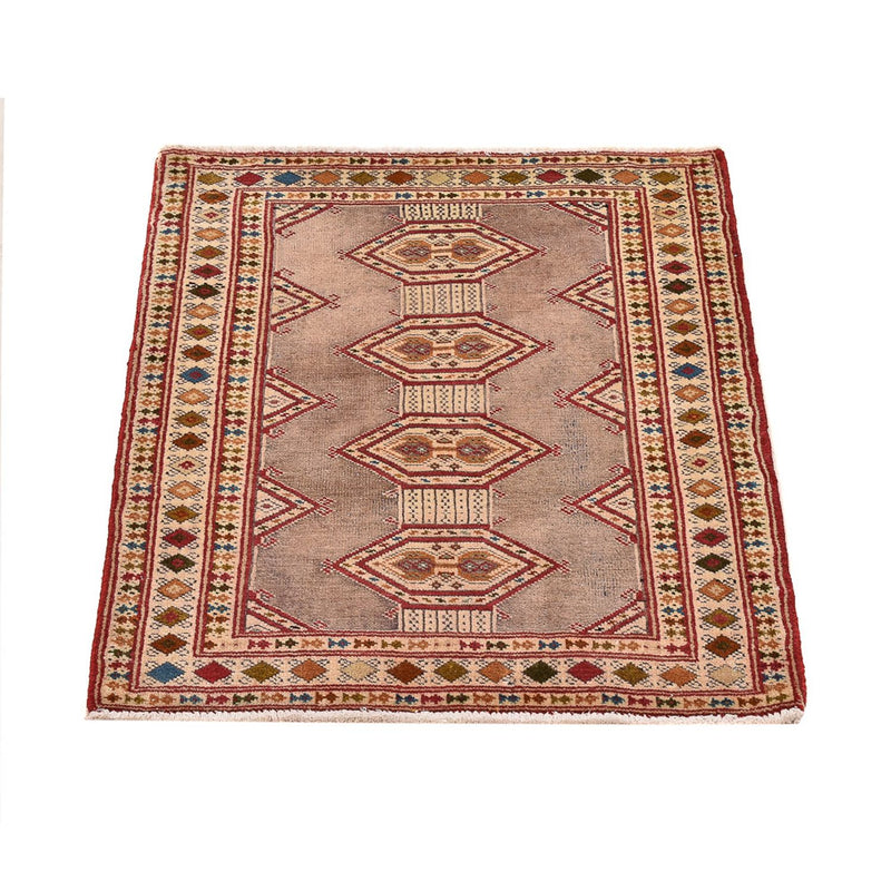 Turkaman Teppich - 79 x 64 cm - rosa